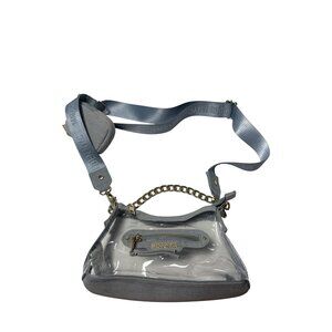 Madden NYC Clear & Denim‎ Crossbody Bag With Gold Chain Accent